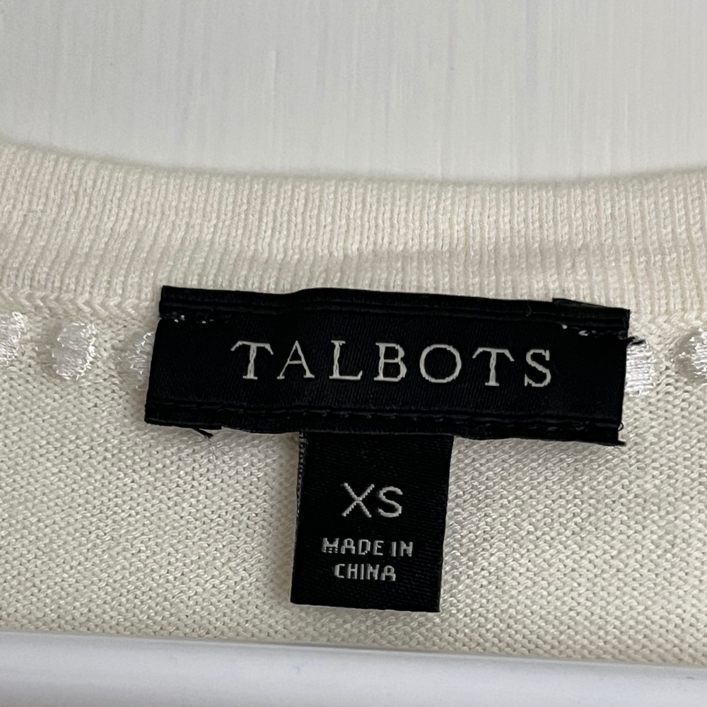 Talbots Ivory Knit XS Charming Shell - Picture 4 of 5
